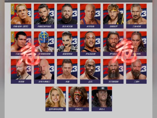 wwe2k22名单截图