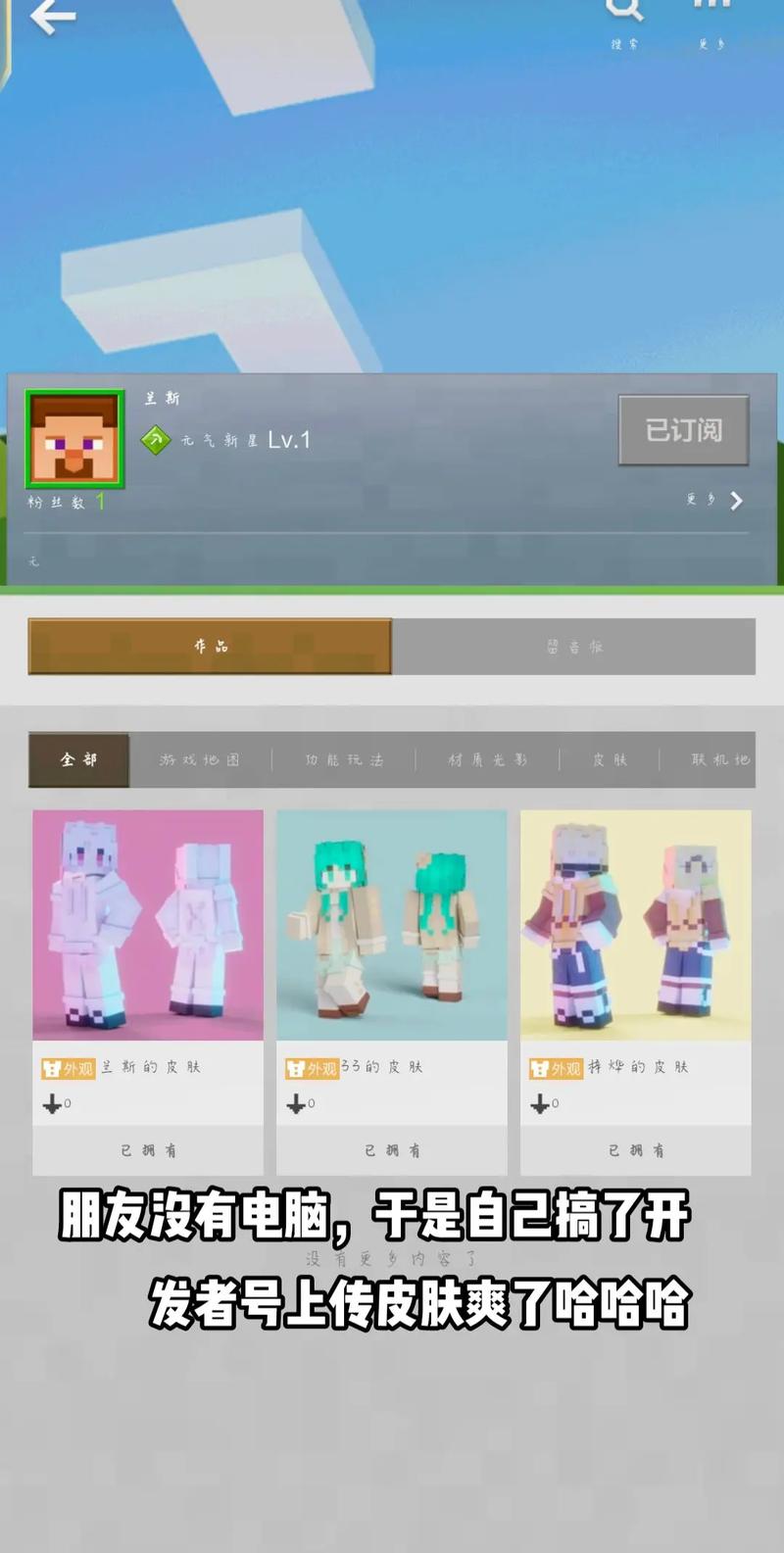 我的世界网易版怎么用自己皮肤手机截图