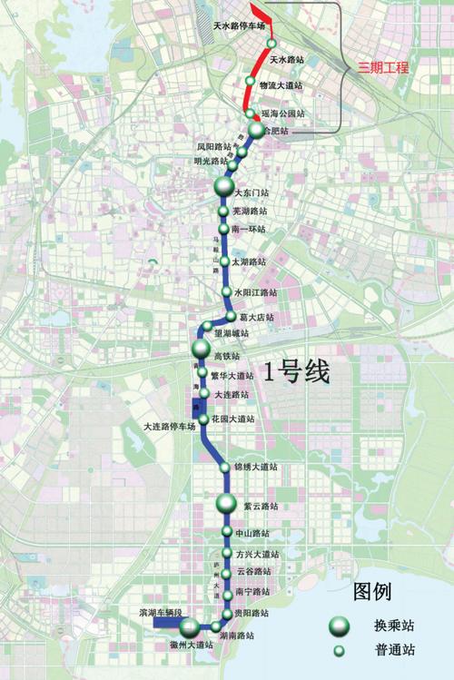 合肥轨道1号线线路图完美版截图