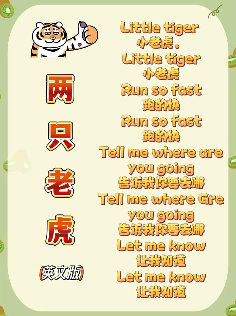 英文版《两只老虎》加速永久截图