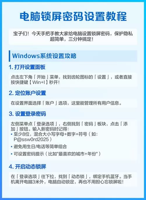 电脑怎么设置锁屏密码?截图