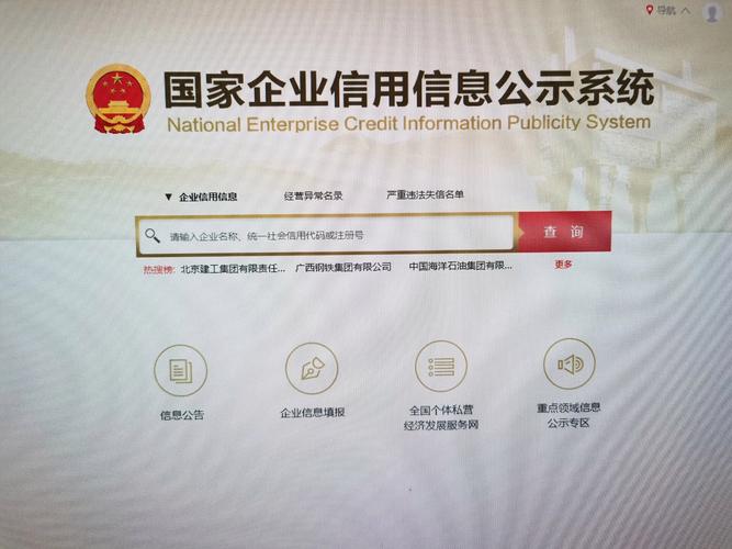 企业信用信息查询系统截图