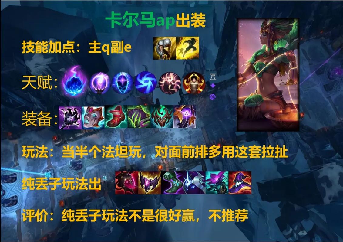 LOL上单偷钱流扇子妈卡尔玛出装玩法攻略截图