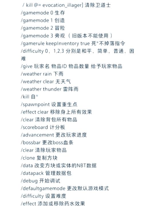《我的世界》全秘籍指令(作弊码)一览截图