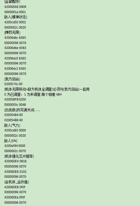 机器人大战a金手指代码大全截图